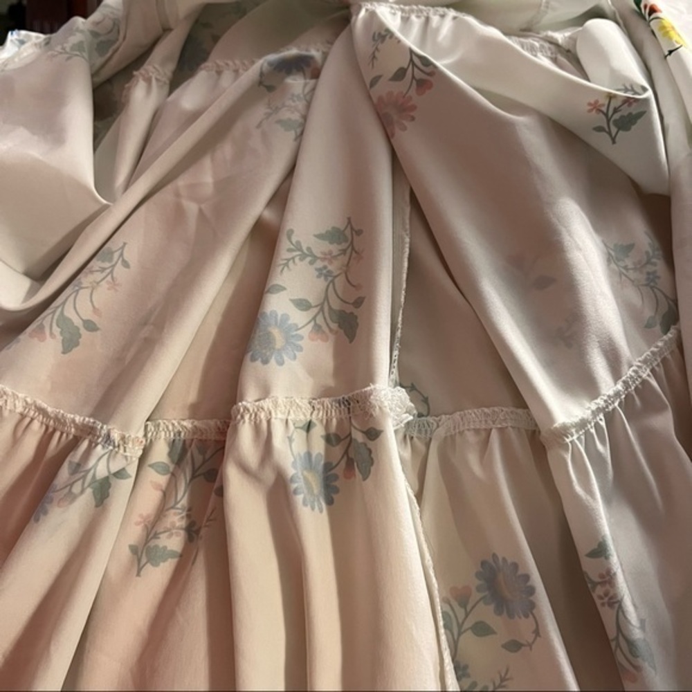 GOODNIGHT MACAROON'OPHELIA' FRILLED EMBROIDERED FLORAL PRINT MAXI DRESS L - Picture 10 of 11